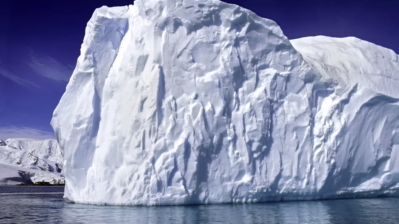 айсберг, полярная, станция, iceberg, ледник
