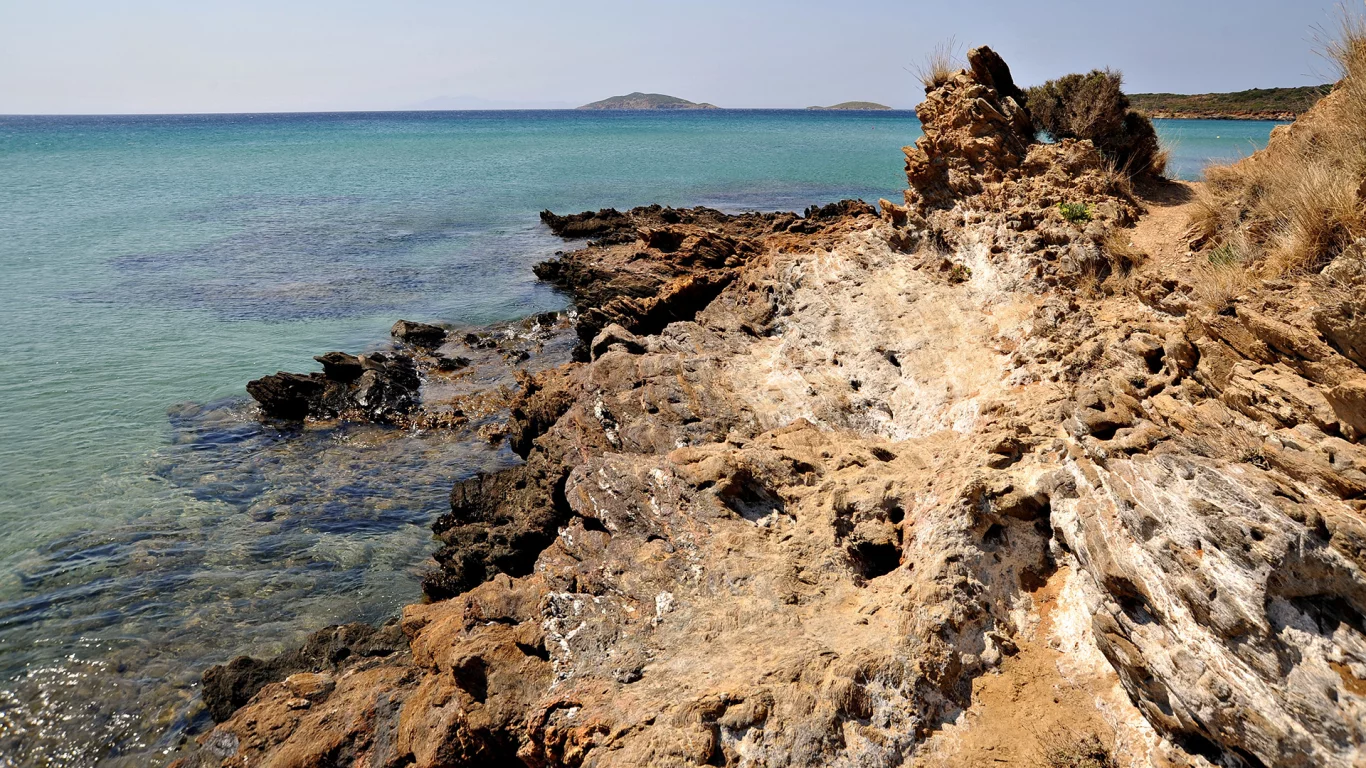 море, вода, берег, горизонт, скалы, океан