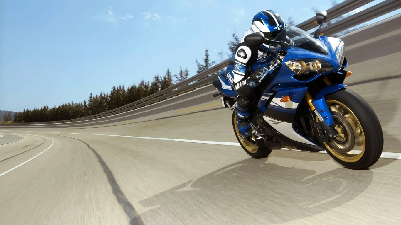 yzf-r1, ямаха, трек, мотоциклист, скорость, yamaha