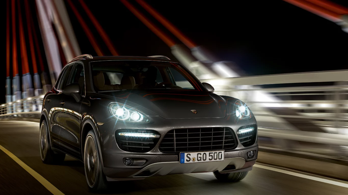 cayenne turbo, porsche, night
