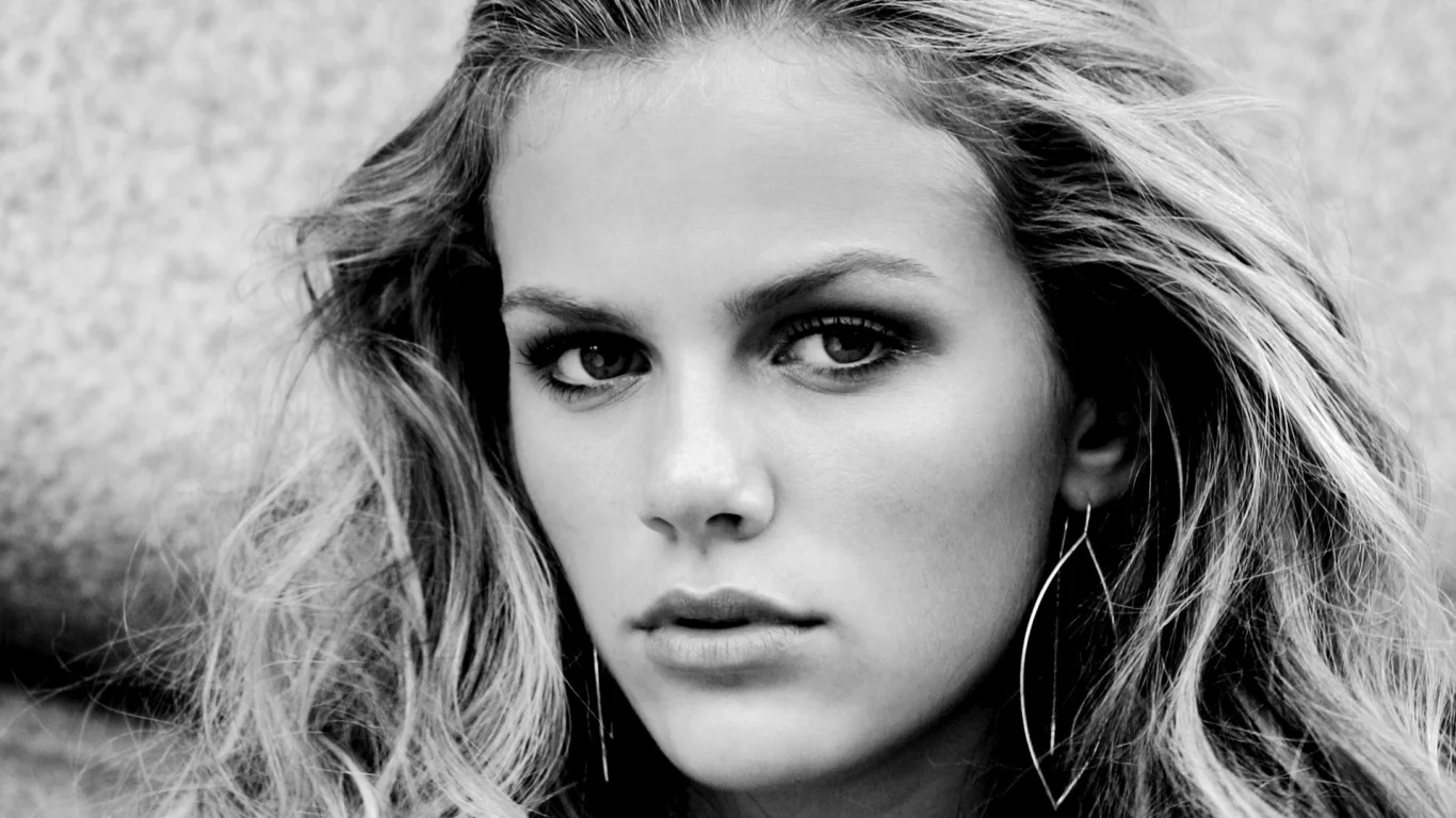 черно-белый, портрет, brooklyn decker, лицо, блондинка, модель