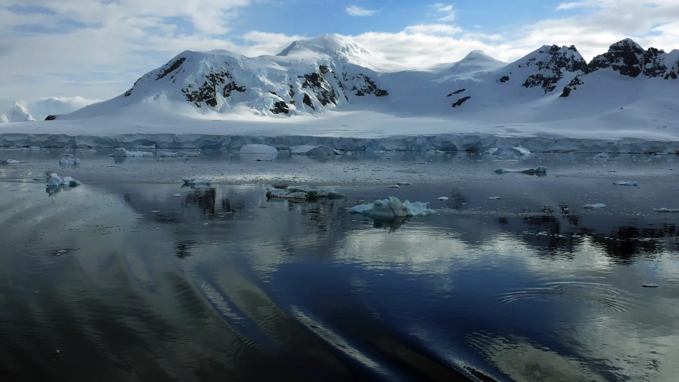 снег, мороз, горы, лёд, вода, зима