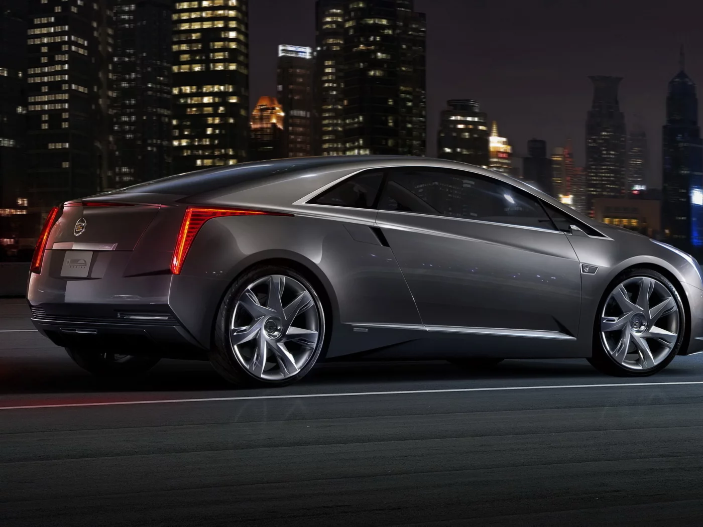 кадиллак, ночь, купе, машинка, cadillac, трасса, elr
