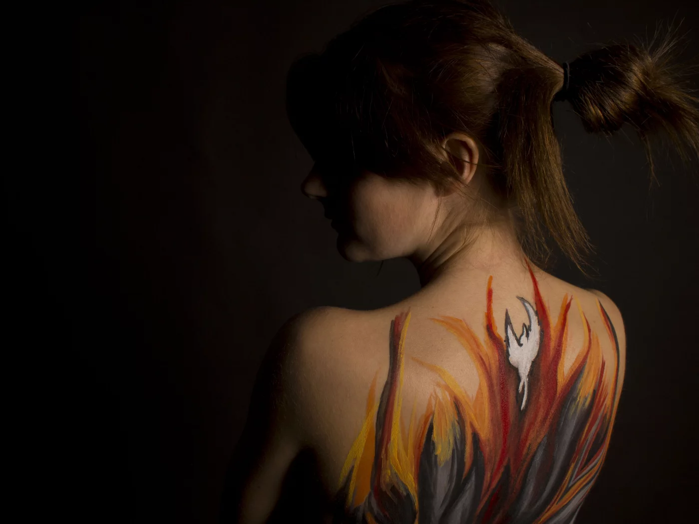 art, абстракция, рисунок, спина, девушка, body
