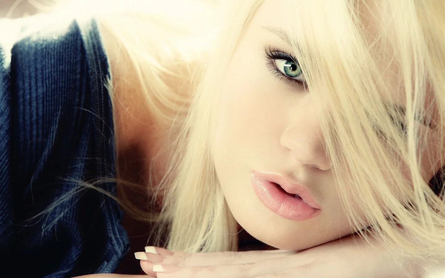 девушка, alexis ford, взгляд, блондинка, губы, нежность