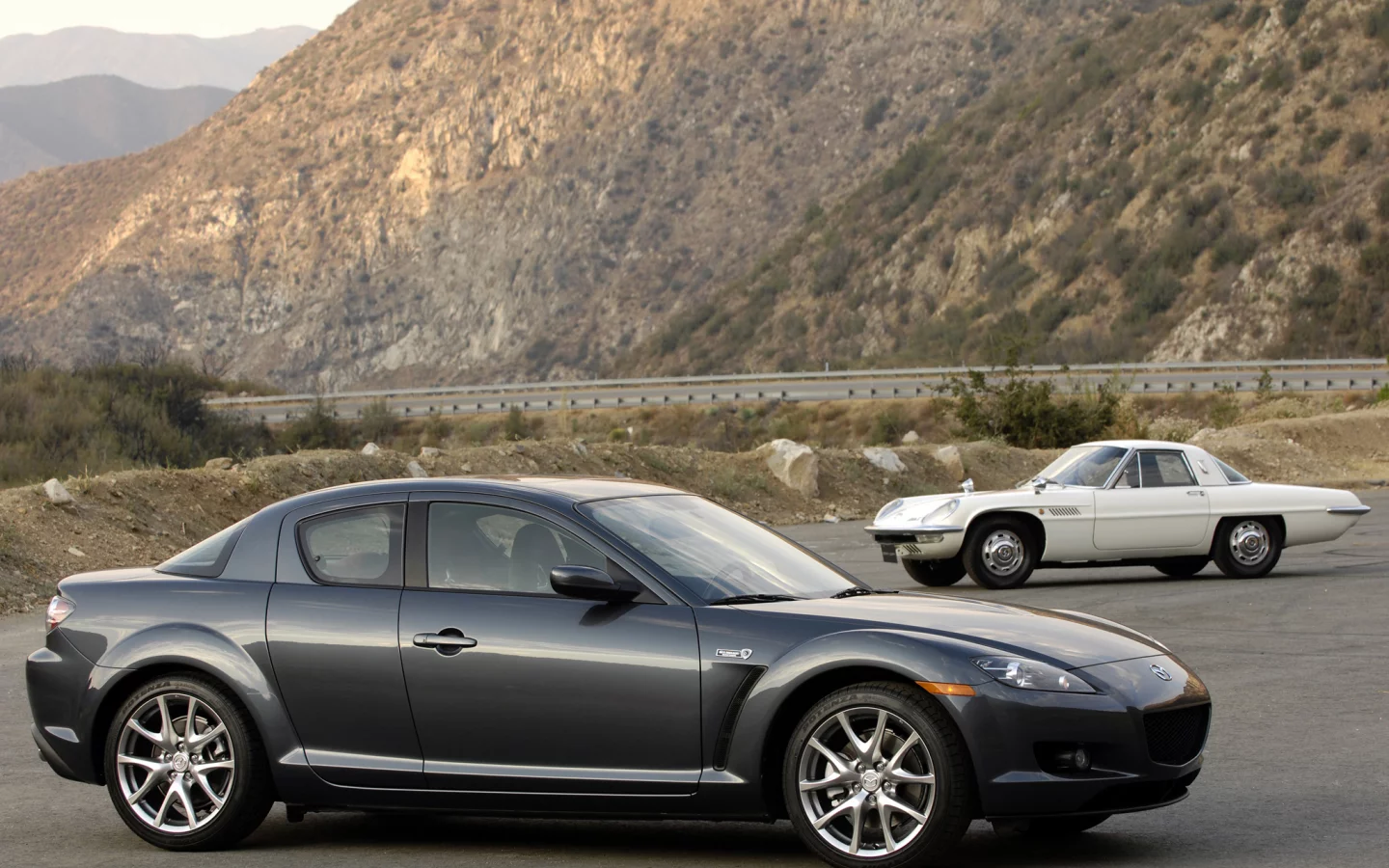 mazda, горы, мазда, rx-8, cosmo sport, mixed, старый и новый