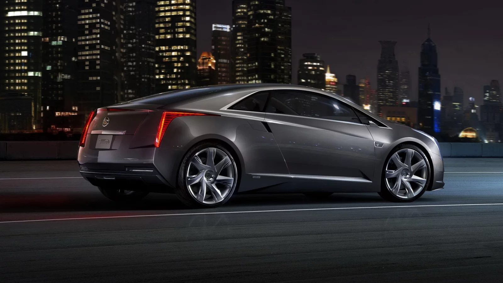 кадиллак, ночь, купе, машинка, cadillac, трасса, elr