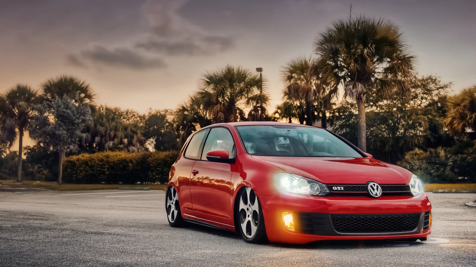 mk6, bagged, gti, volkswagen, tornado red
