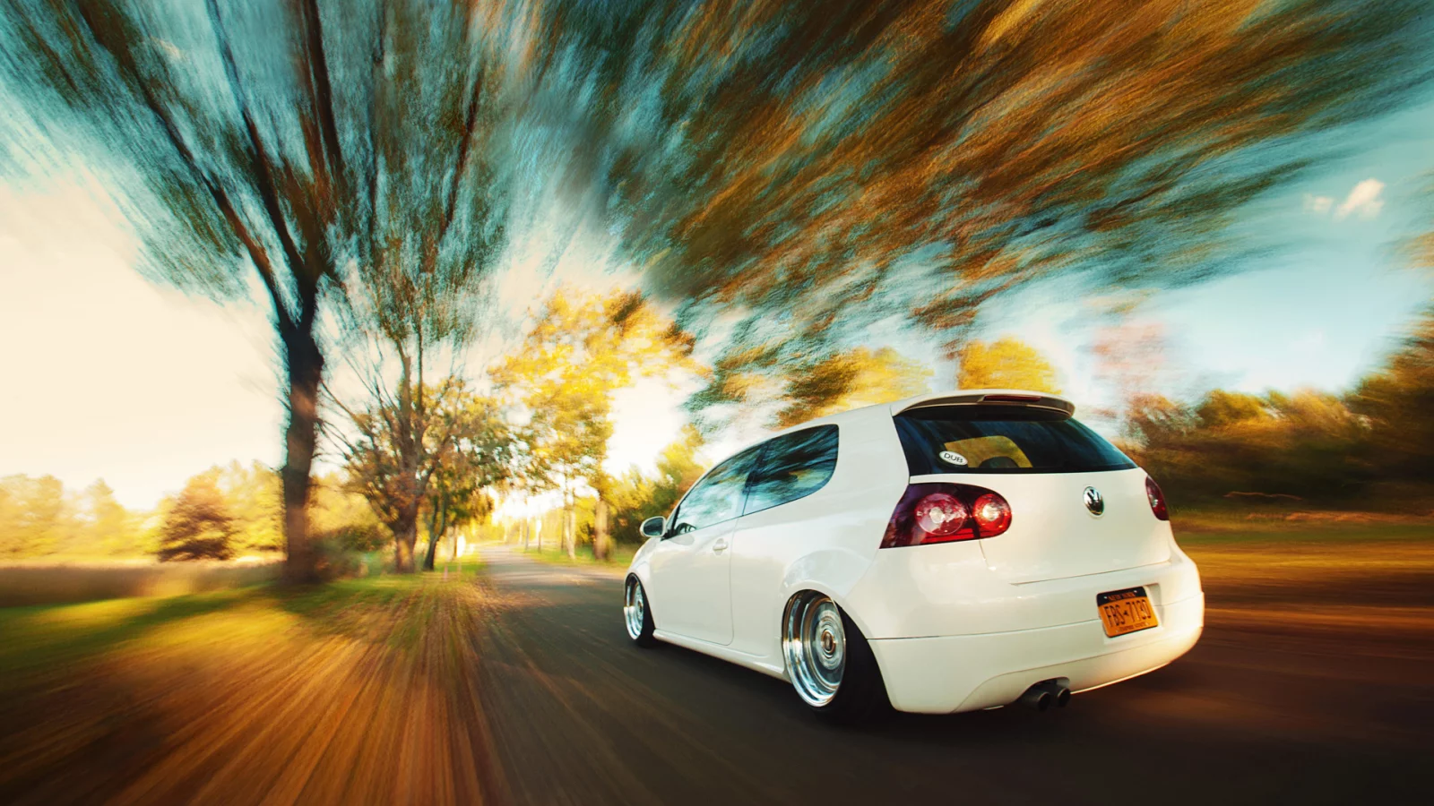 осень, дорога, gti, vw, mkv