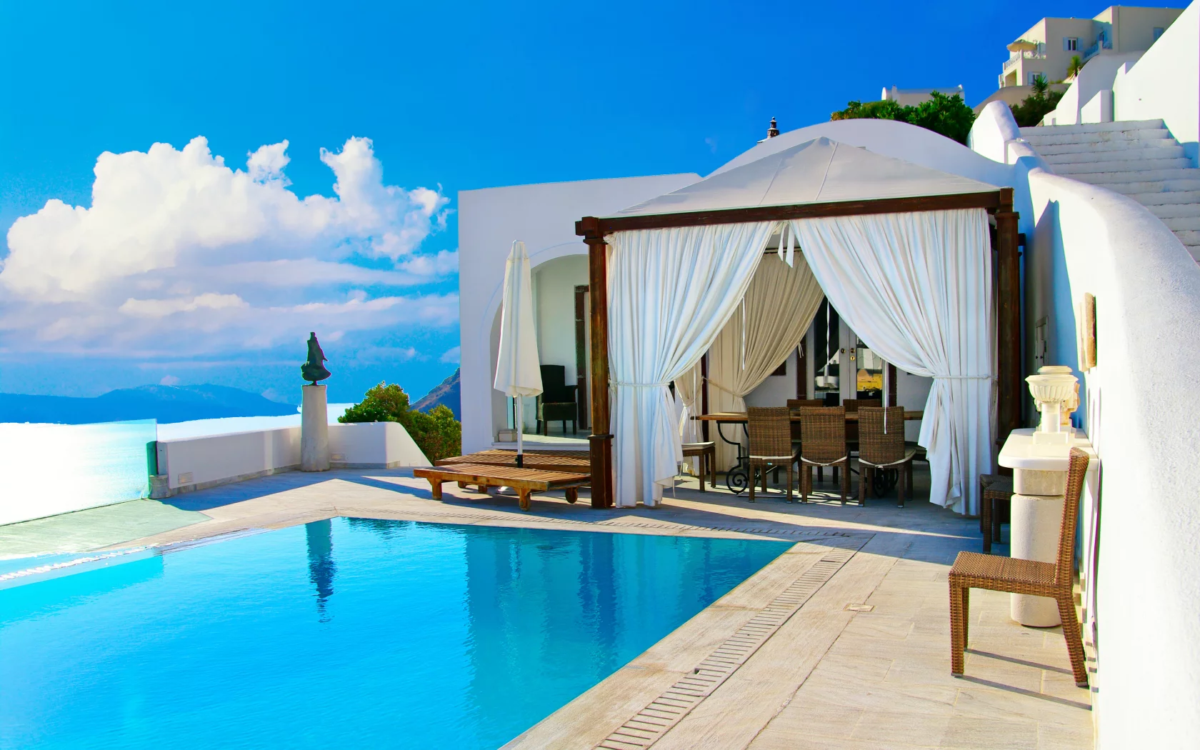 природа, море, дома, greece, santorini, пейзаж