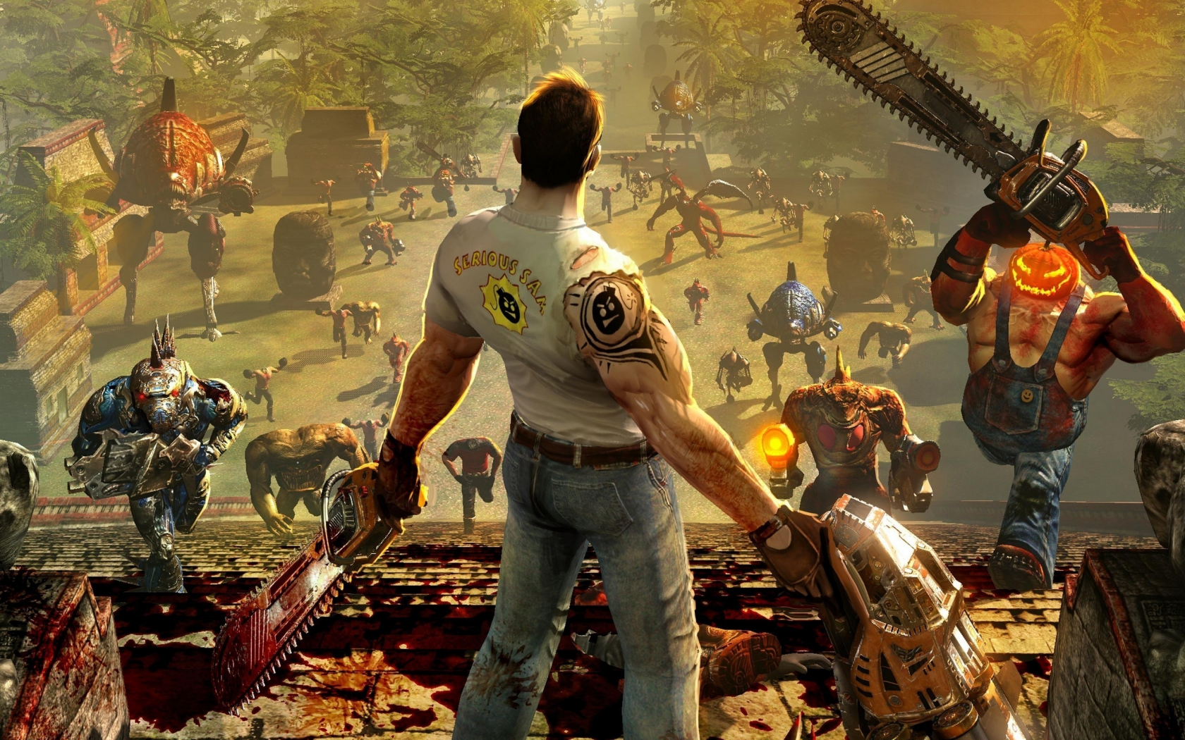 Картинка на рабочий стол сэм, серьезный сэм 3, serious sam 3, игра, главный  герой, враги 1680 x 1050