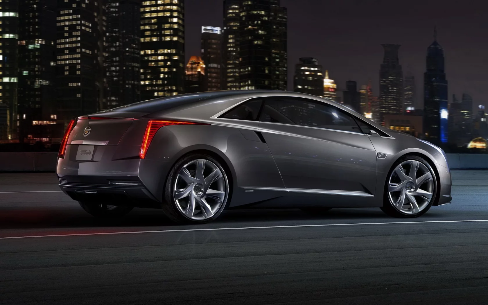 кадиллак, ночь, купе, машинка, cadillac, трасса, elr