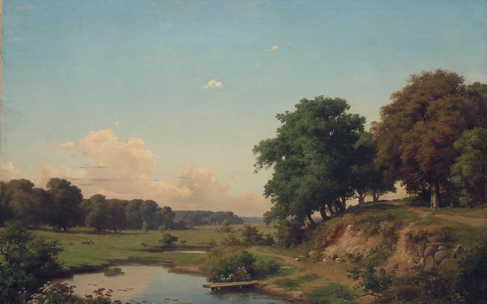 orlovsky, пейзаж с прудиком, орловский, живопись