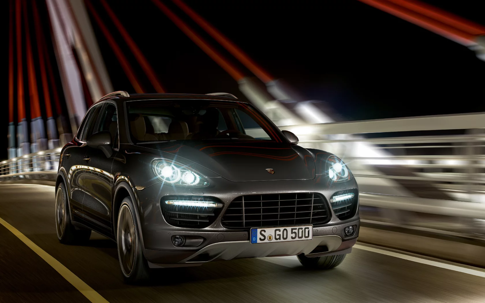 cayenne turbo, porsche, night