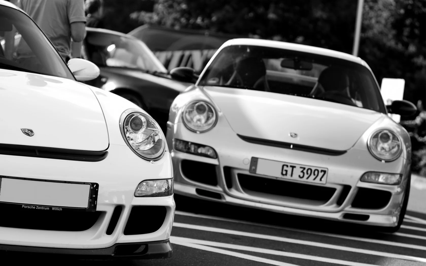 911, асфальт, gt3, чб, porche, белые, rs