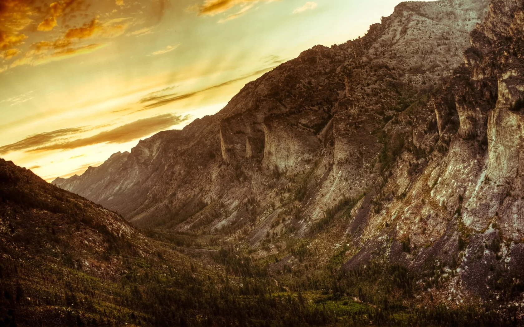 каньон, montana, горы, закат, монтана