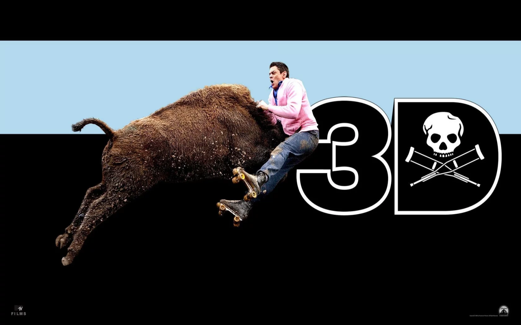johnny knoxville, jackass, череп, 3d, чудаки, бык, придурки, джонни ноксвилл