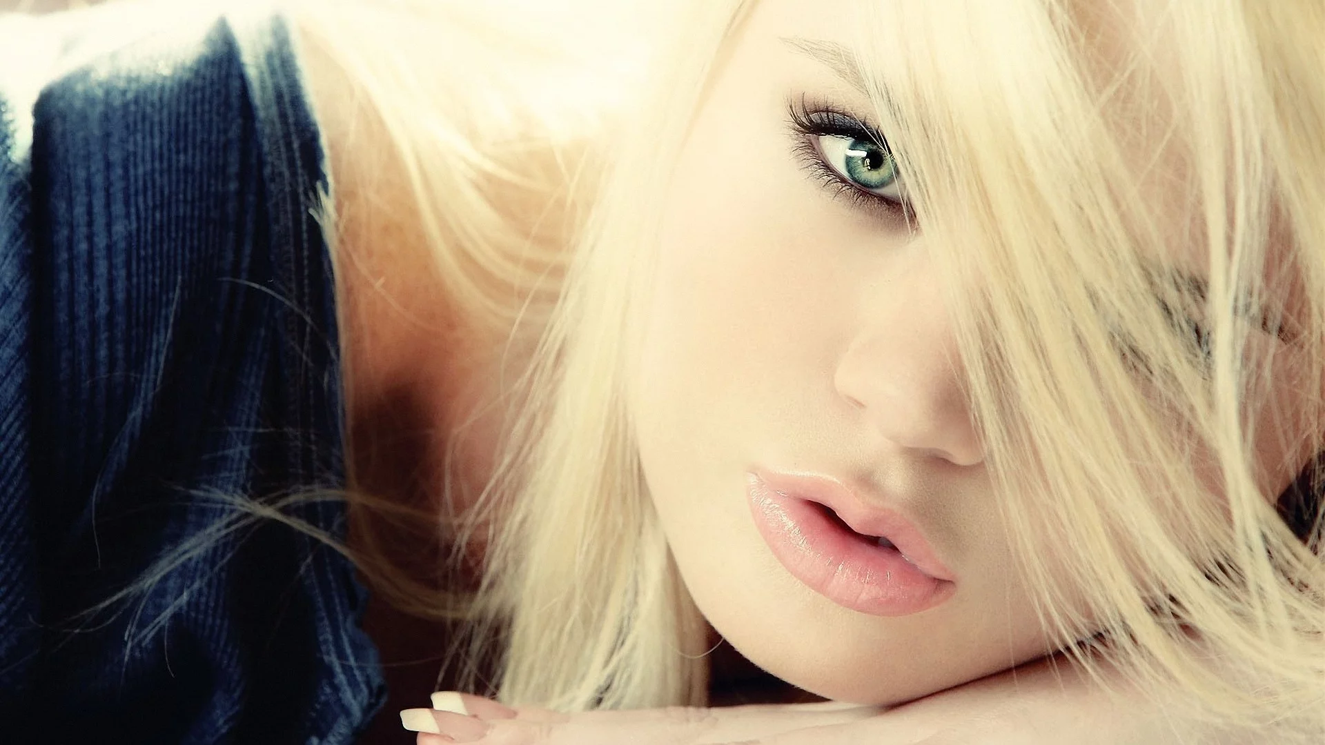 девушка, alexis ford, взгляд, блондинка, губы, нежность
