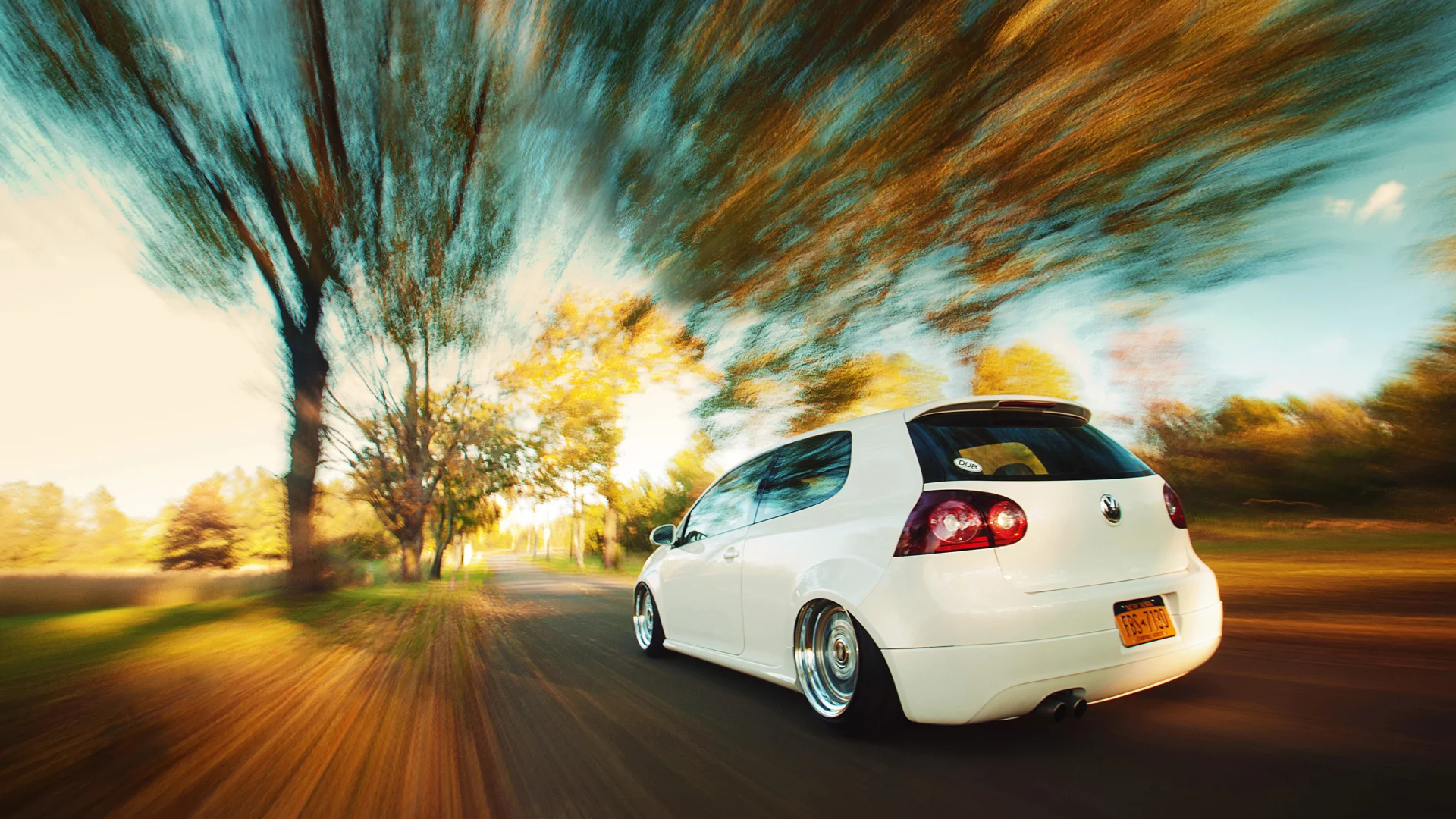 осень, дорога, gti, vw, mkv