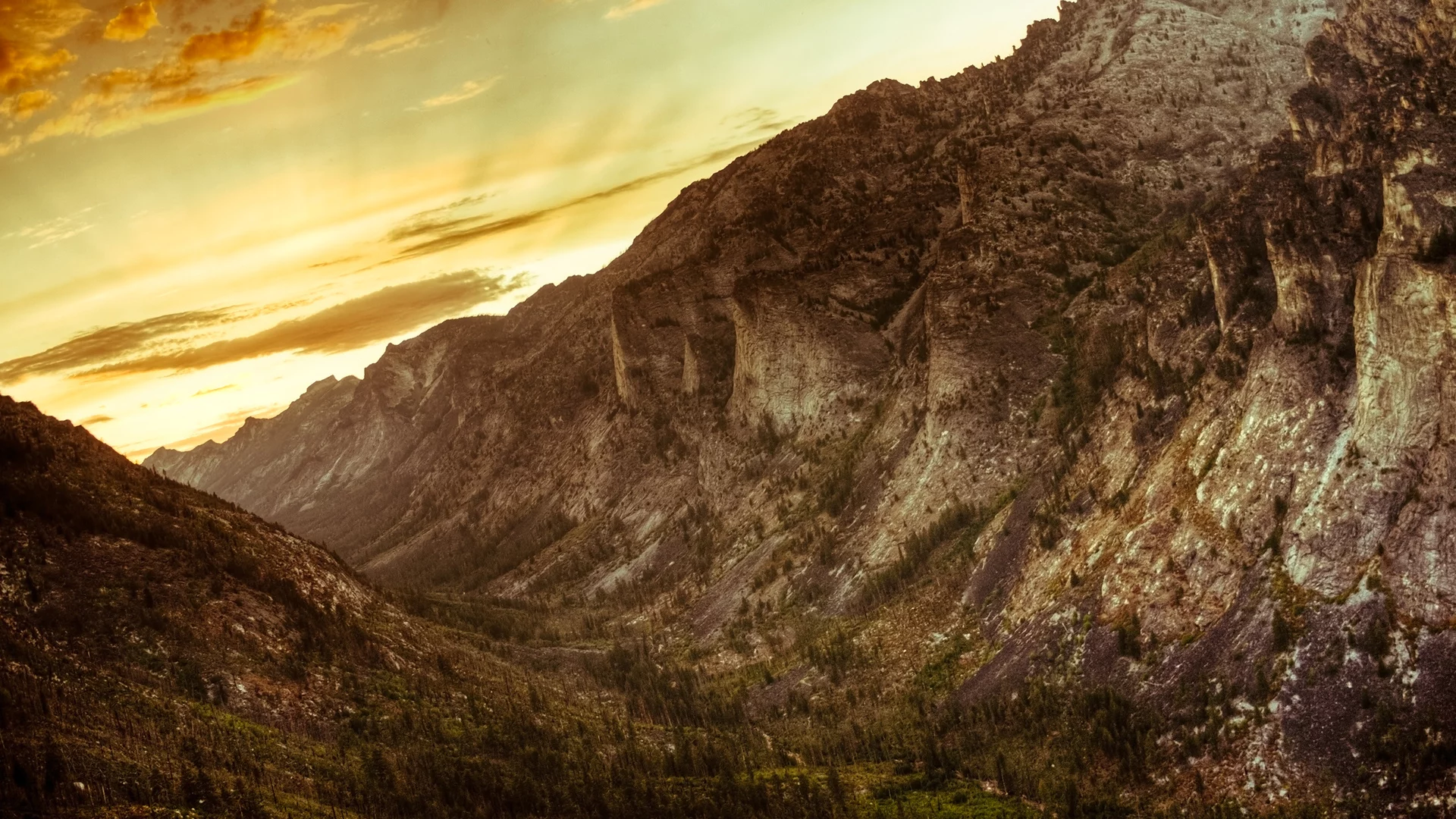 каньон, montana, горы, закат, монтана