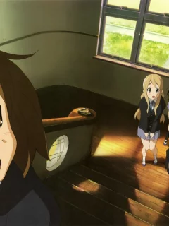 мио, лестница, k-on, адзуса, ритсу, муги, школа, юи