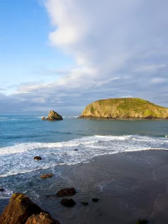 горизонт, море, скалы, облака, бриз