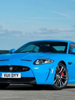 jaguar, облака, суперкар, небо, голубой, xkr-s, ягуар