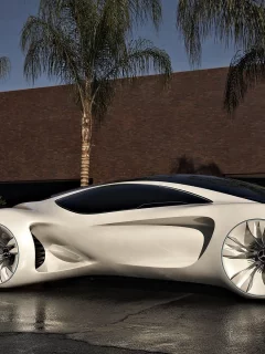 машина, цвет белый, авто, улица, concept car, стоянка, mercedes, концепция 24 серия