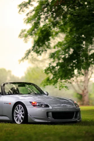 honda s2000, трава, лес, боке, хонда