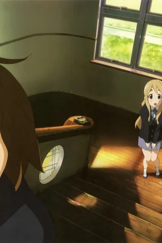 мио, лестница, k-on, адзуса, ритсу, муги, школа, юи