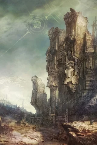путник, tera online, скалы, руины, горы, разруха