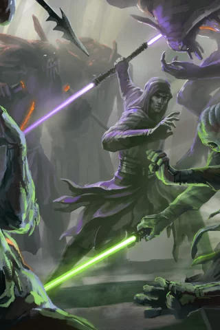 битва, меч, massassi, монстры, jedi, the old republic, арт, star wars