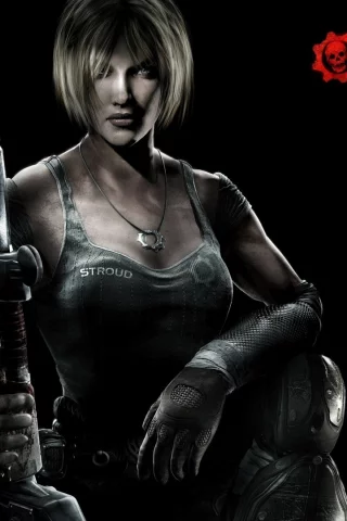 девушка, автомат, штыкнож, солдат, gears of war 3