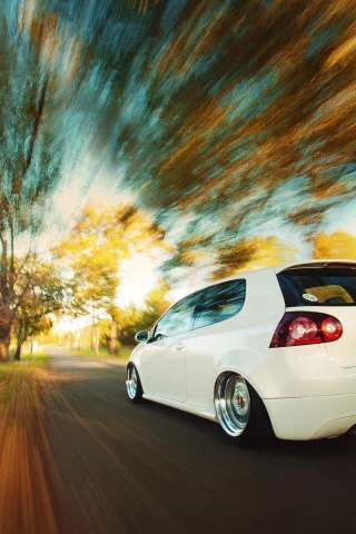 осень, дорога, gti, vw, mkv