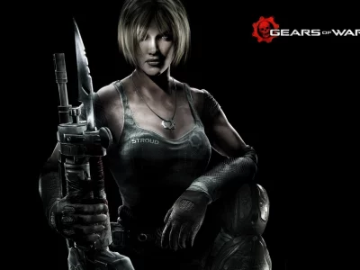 девушка, автомат, штыкнож, солдат, gears of war 3