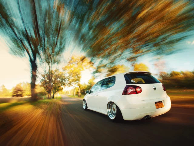 осень, дорога, gti, vw, mkv