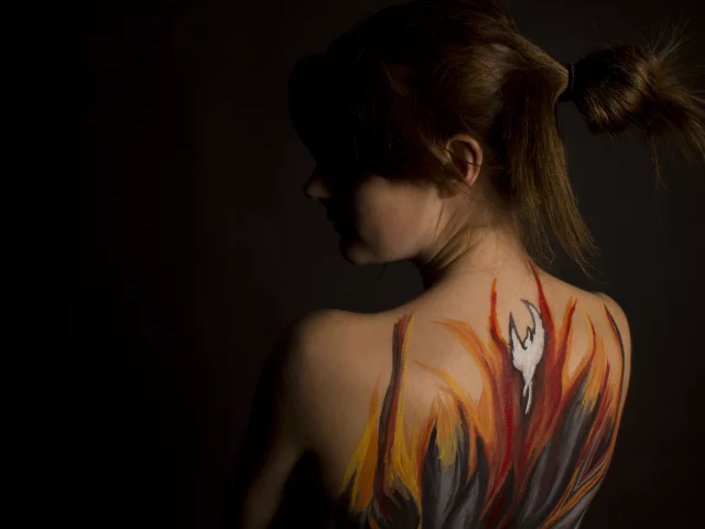 art, абстракция, рисунок, спина, девушка, body