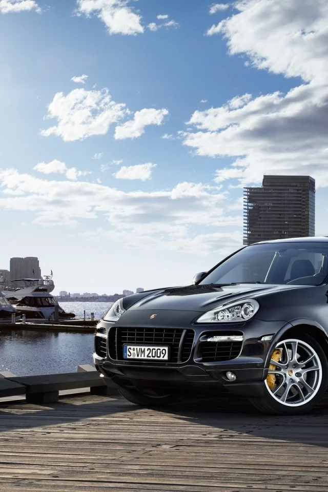 обои, лодки, cayenne, porsche, город