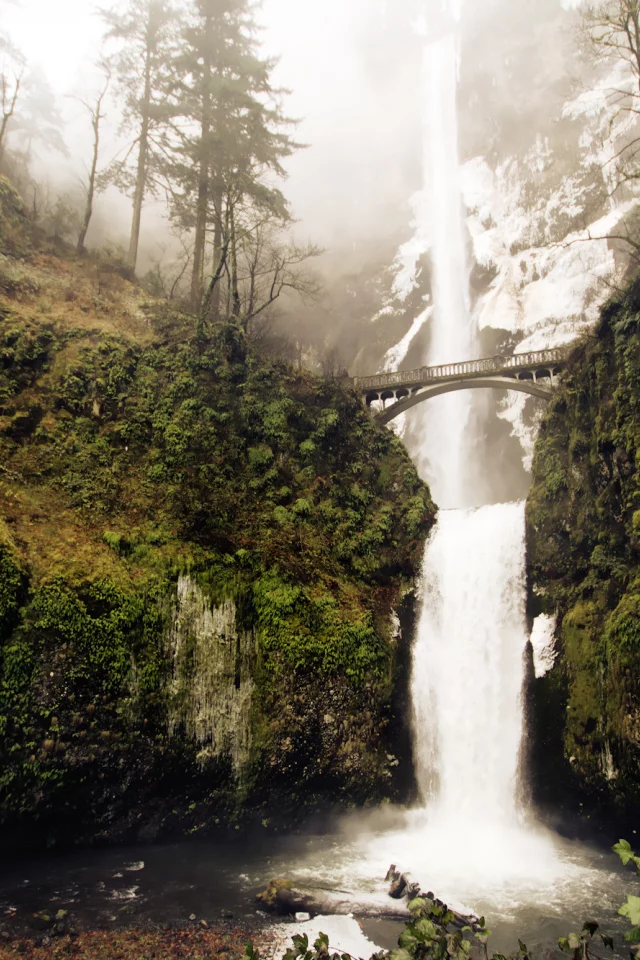 водопад, winter falls, зима, скалы