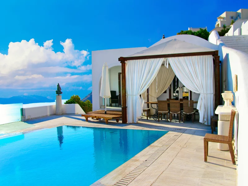 природа, море, дома, greece, santorini, пейзаж
