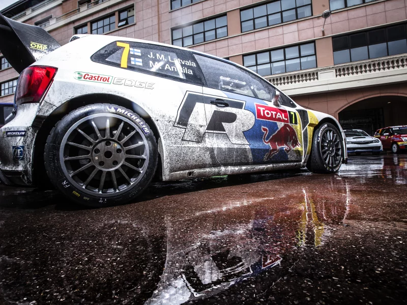 polo, wrc, jari matti latvala, rally, колеса, отражение, volkswagen, red bull