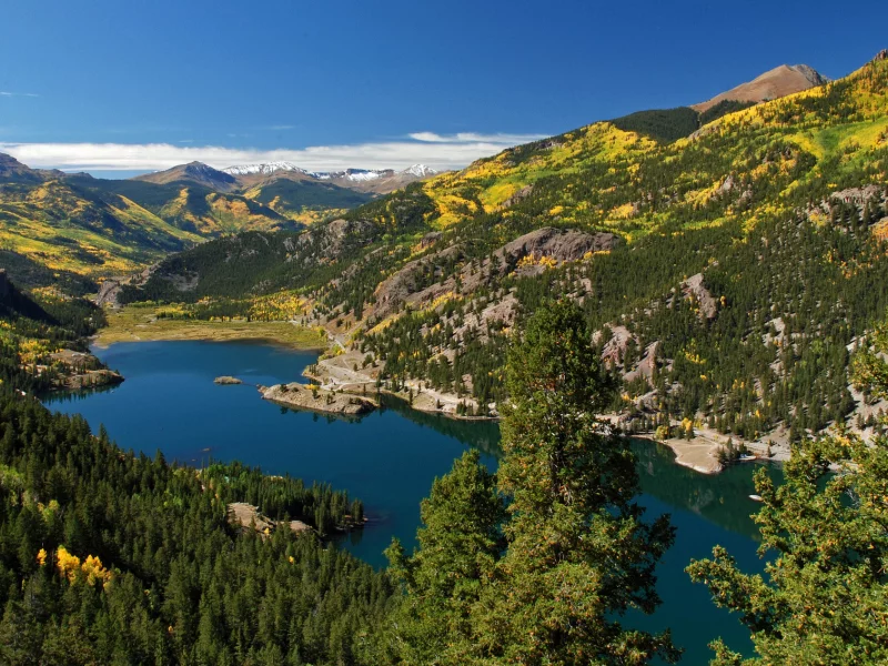 лес, природа, озеро, lake san cristobal, горы, san juan mountains
