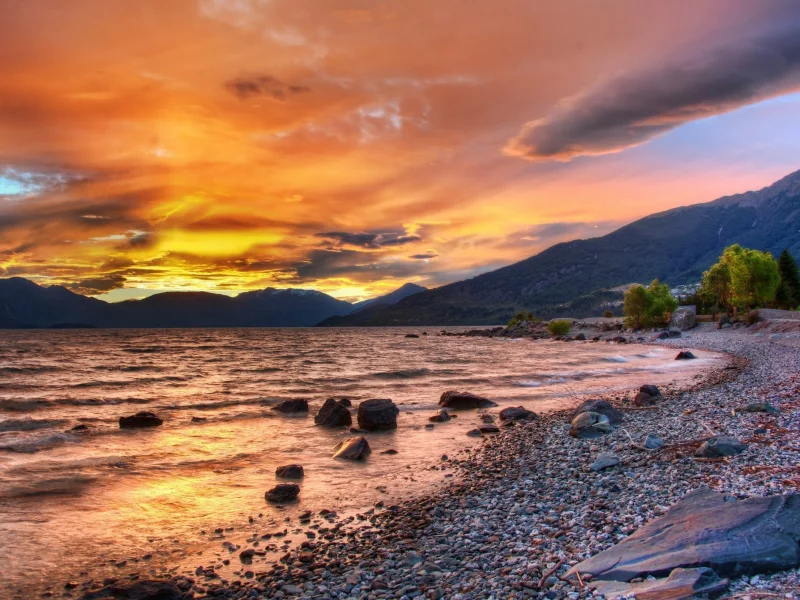 queenstown, горы, new zealand, закат