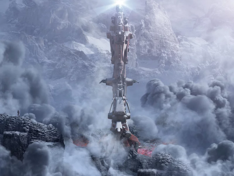 горы, second contact, облака, вышка
