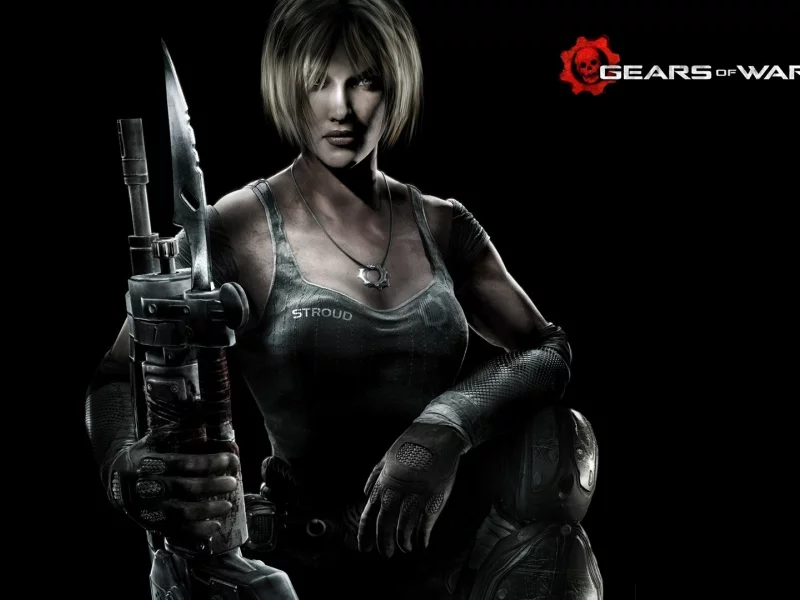 девушка, автомат, штыкнож, солдат, gears of war 3
