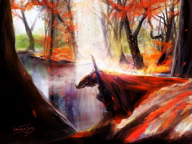 воин, fallen, осень