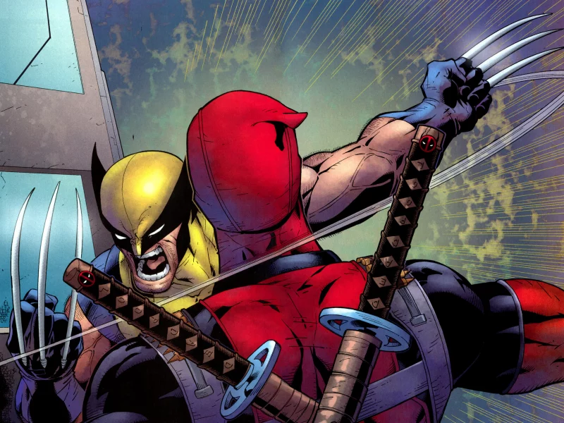 marvel, гнев, comics, росомаха, x men, wolverine, комикс, сабли, gun, heroes, deadpool, ninja, бой