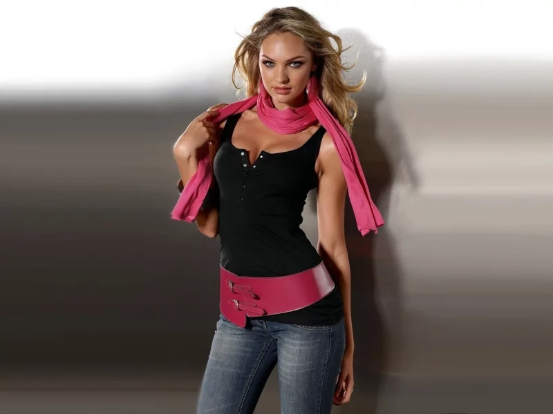 candice swanepoel, шарф, девушка, улыбка, позирует, взгляд
