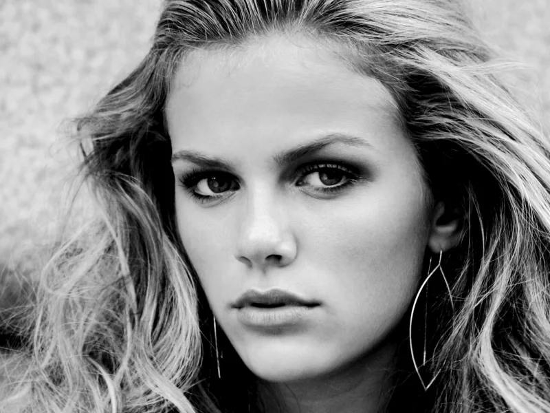 черно-белый, портрет, brooklyn decker, лицо, блондинка, модель
