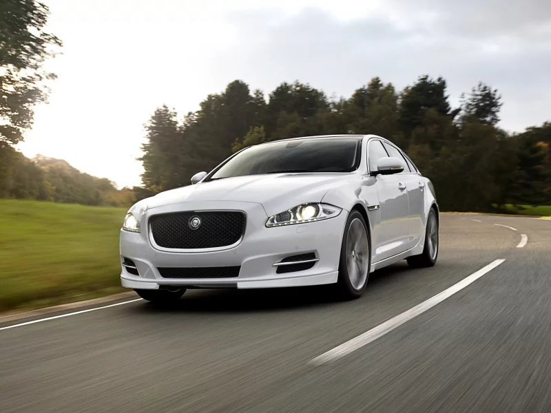 дорога, иксджей, лес, ягуар, jaguar, небо, белый, передок, седан, xj